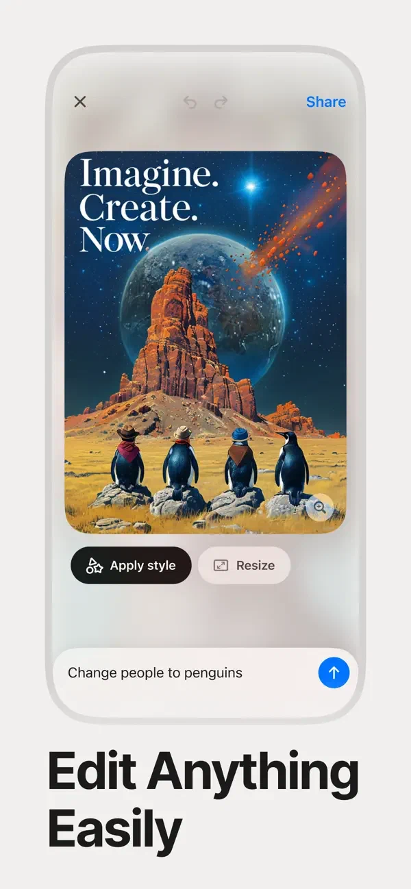 Playground iPhone 版的编辑指令、风格与尺寸按钮